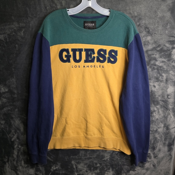 Guess Men’s Colorblock Sweatshirt 90's Y2K Sz Large - Picture 1 of 7